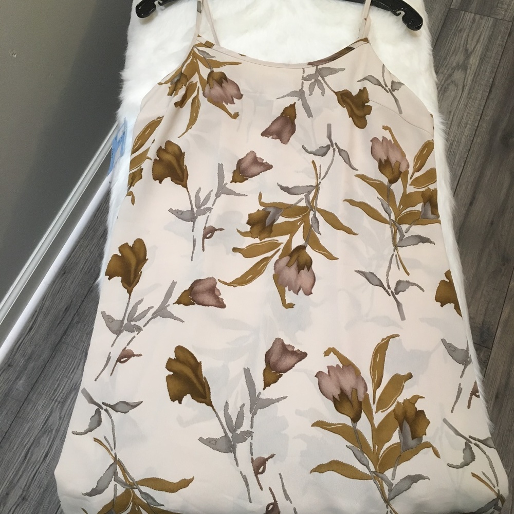 Sense USA Ivory and Tan spaghetti strap Slip Dress - Picture 2 of 8